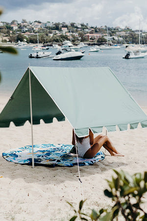 Premium beach tent with UPF50+ sun protection, lightweight design, and marine-grade fixtures for ultimate shade and durability.