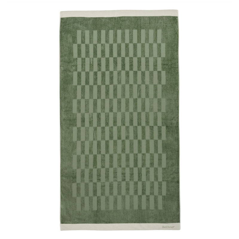 Basil Bangs Luxury Towel for Beach and Home, 600gsm Made of Cotton, Sage (Size: 100 x 180cm)