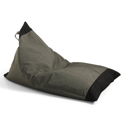 Basil Bangs Bean Bag, Outdoor & Indoor Use in Charcoal (Size: 100 x 150 x 80cm)