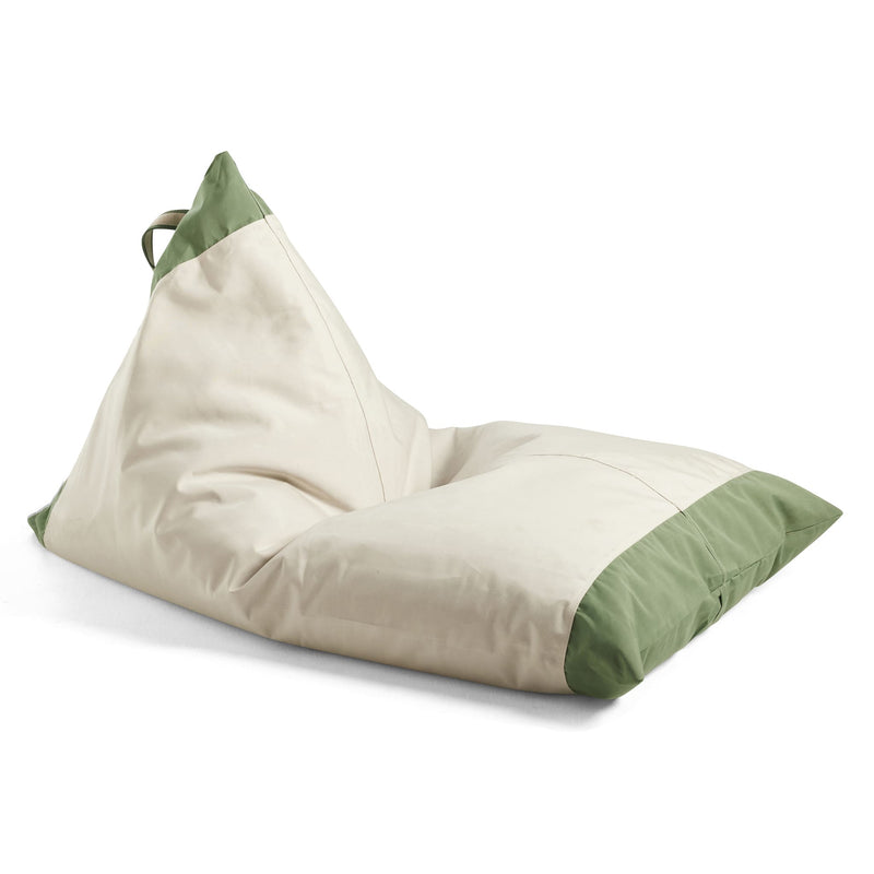 Basil Bangs Bean Bag, Outdoor & Indoor Use in Raw/Sage (Size: 100 x 150 x 80cm)
