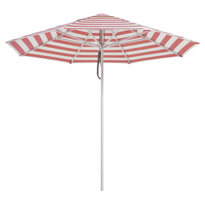 Basil Bangs Caspar Umbrella, Commercial & Home UPF50+ Umbrella in Coral Stripe (280cm Diameter Canopy)