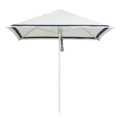 Caspar patio umbrella in Regatta Stripe Sage, with sleek design and durable frame, ideal for stylish outdoor shade.