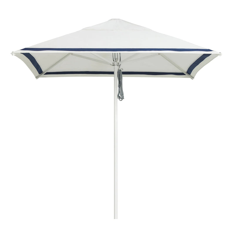 Caspar patio umbrella in Regatta Stripe Sage, with sleek design and durable frame, ideal for stylish outdoor shade.