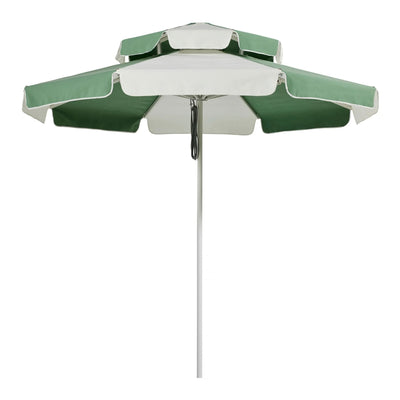 Basil Bangs Double Caspar Umbrella, Commercial & Home UPF50+ Umbrella in Sage/Salt (280cm Diameter Canopy)