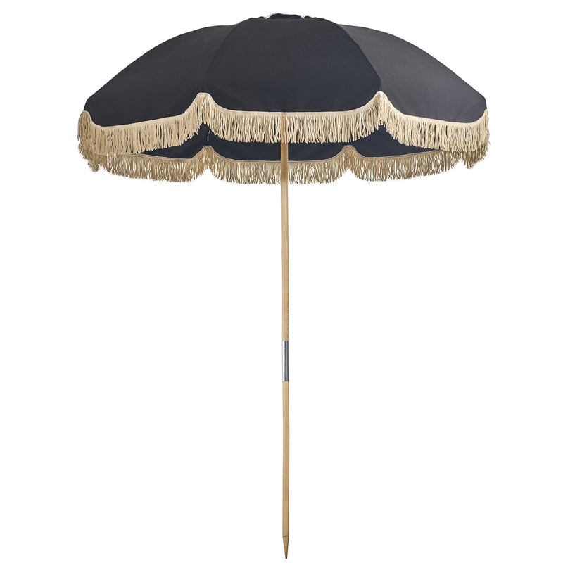 Basil Bangs Jardin Patio Umbrella, Home UPF50+ Umbrella in Black (210cm Diameter Canopy)
