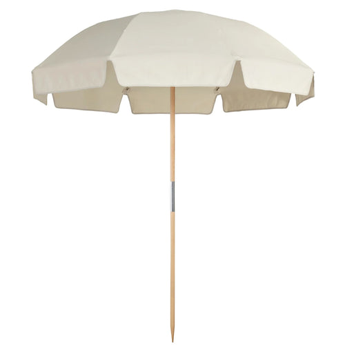 Jardin Patio outdoor umbrella in linen ecru with domed canopy and wooden pole