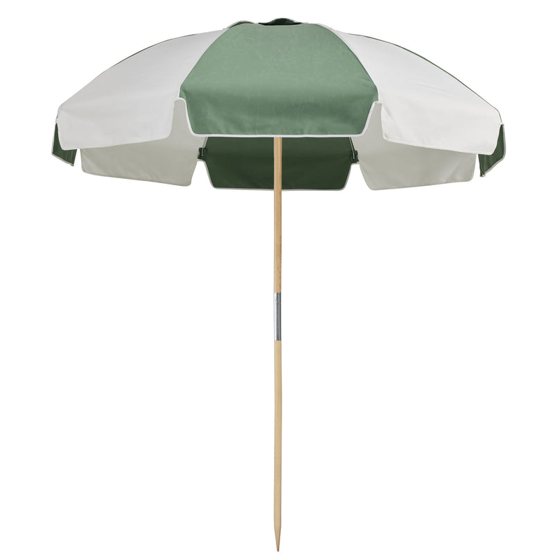 Basil Bangs Jardin Patio Umbrella, Home UPF50+ Umbrella in Sage / Salt (210cm Diameter Canopy)
