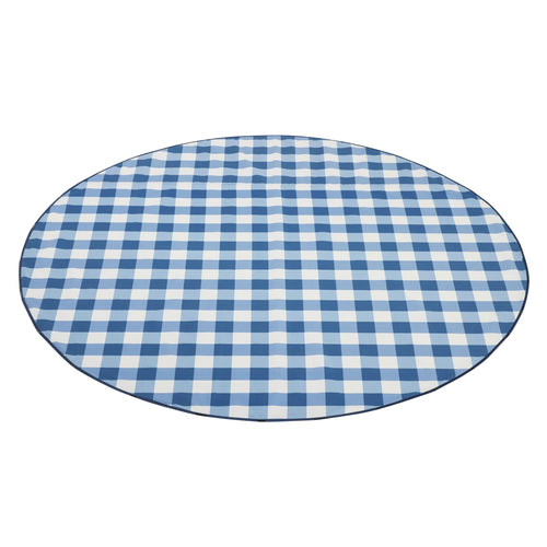 Basil Bangs Love Rug Beach & Picnic Blanket with Padding For Comfort in Gingham Mineral (Size: ø180cm)