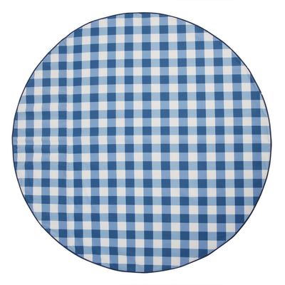 Basil Bangs Love Rug Beach & Picnic Blanket with Padding For Comfort in Gingham Mineral (Size: ø180cm)