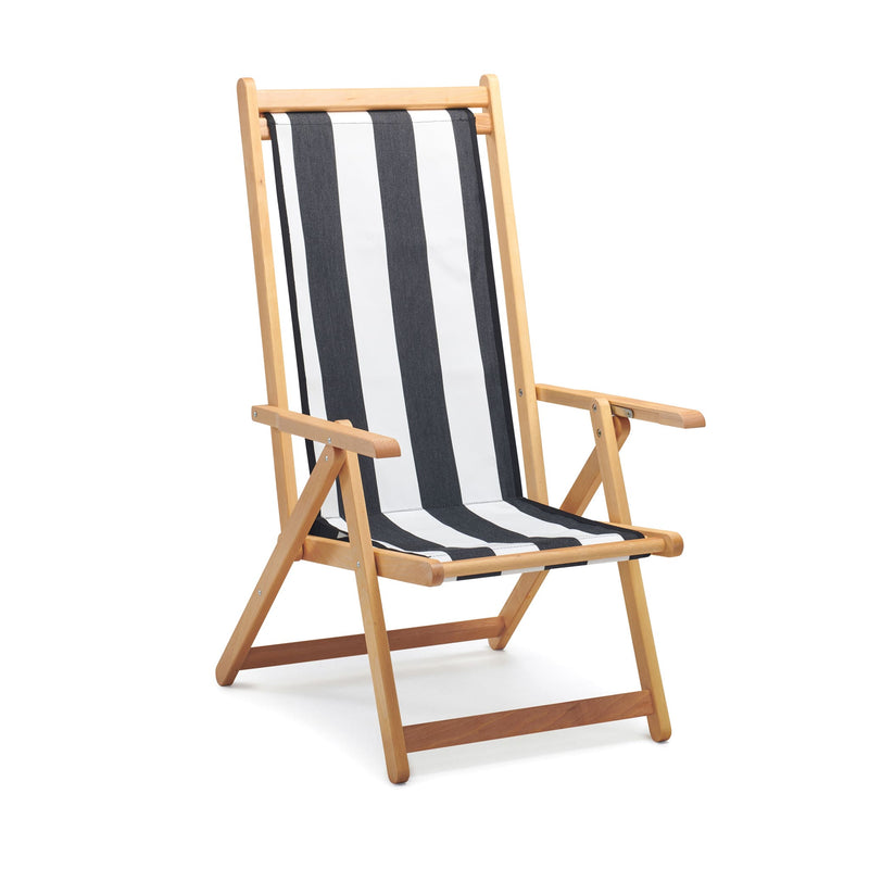 Basil Bangs Monte Deck Chair, Outdoor Patio Chair with Wood Frame in Chaplin (Two Positions)