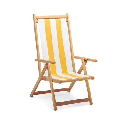 Basil Bangs Monte Deck Chair, Outdoor Patio Chair with Wood Frame in Marigold (Two Positions)