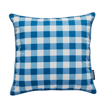 Basil Bangs Outdoor & Patio Cushion in Gingham Mineral (Size: 50 x 50 cm)