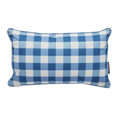 Basil Bangs Outdoor & Patio Cushion in Gingham Mineral (Size: 50 x 30 cm)