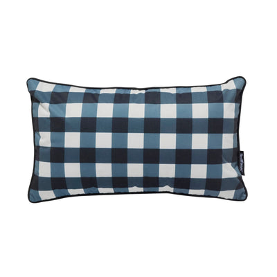 Basil Bangs Outdoor & Patio Cushion in Gingham Black (Size: 50 x 30 cm)