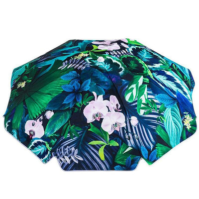 Basil Bangs Premium Umbrella, Beach & Home UPF50+ Umbrella in Botanica (180cm Diameter Canopy)