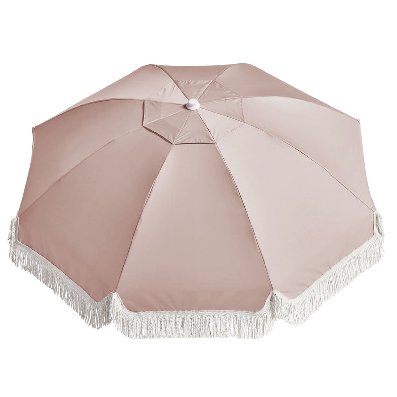 Basil Bangs Premium Umbrella, Beach & Home UPF50+ Umbrella in Nudie (180cm Diameter Canopy)