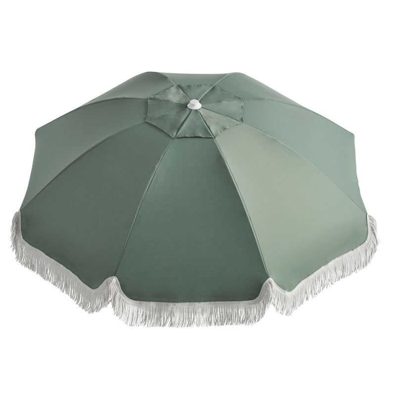 Basil Bangs Premium Umbrella, Beach & Home UPF50+ Umbrella in Sage (180cm Diameter Canopy)