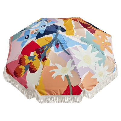 Basil Bangs Premium Umbrella, Beach & Home UPF50+ Umbrella in Wildflowers (180cm Diameter Canopy)