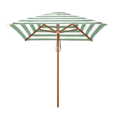 Basil Bangs Sundial+ Umbrella, Commercial & Home UPF50+ Umbrella in Sage Stripe (200cm Square Canopy)