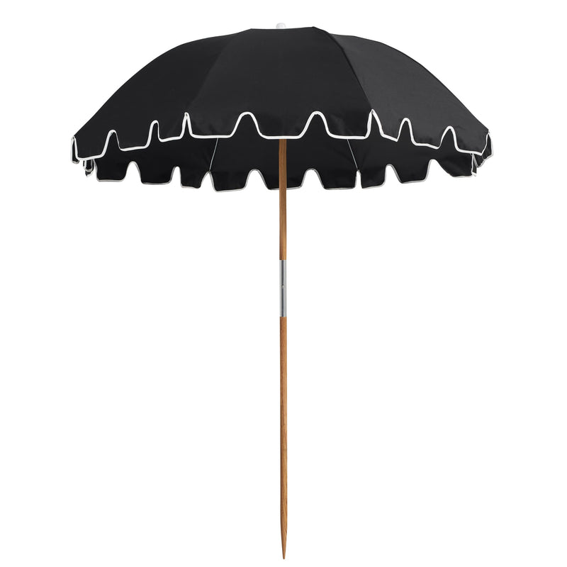 Basil Bangs The Weekend Umbrella, Beach & Home UPF50+ Umbrella in Black (170cm Diameter Canopy)