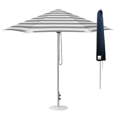 Basil Bangs Go Large Umbrella with Cover and 25kg White Base, 280cm Diameter Canopy and UFP50+ Sun Protection, Cadet Color (Size: ø280 x 260cm)