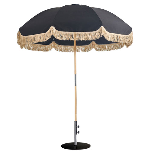 Basil Bangs Patio Umbrella Set: Jardin umbrella (210 cm) with 25 kg black round base. Ideal for all your outdoor spaces.
